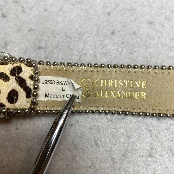 Christine Alexander Animal Print Western L Studded Belt with Crystal Buckle - Picture 5 of 6
